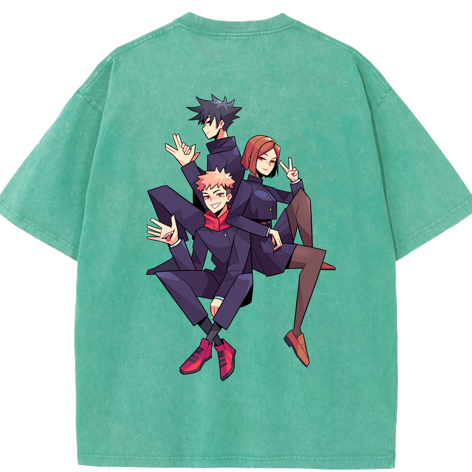 （画像用） 呪術廻戦 Jujutsu Kaisen 綿100% ヴィンテージ風 半袖Tシャツ（背面プリント）